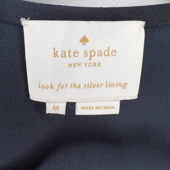 Kate Spade Women's Black Ruffle Tasseled Tie Front Dress Size Medium - Picture 8 of 8